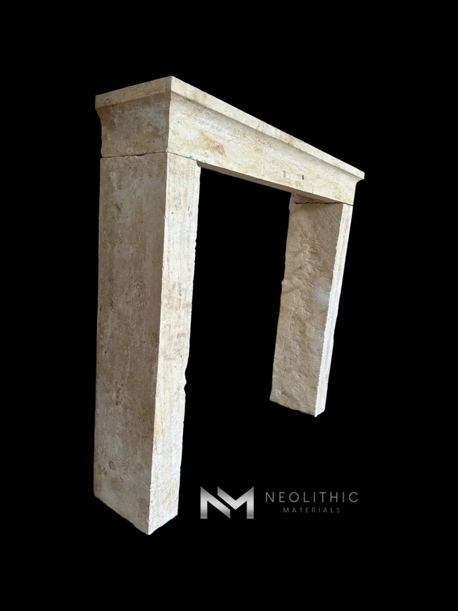 Antique Mediterranean Limestone Fireplace - Image 4