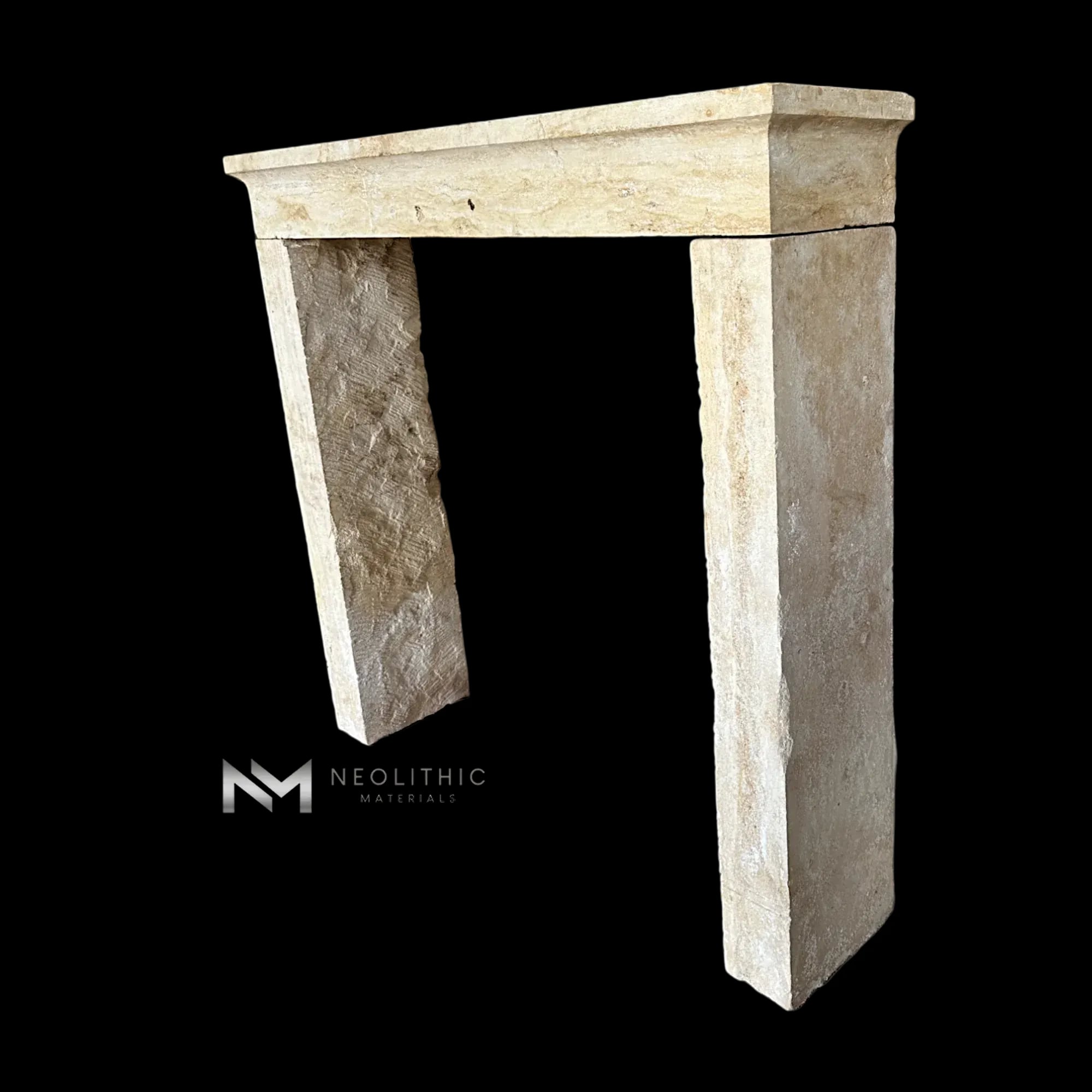 Antique Mediterranean Limestone Fireplace - Image 5