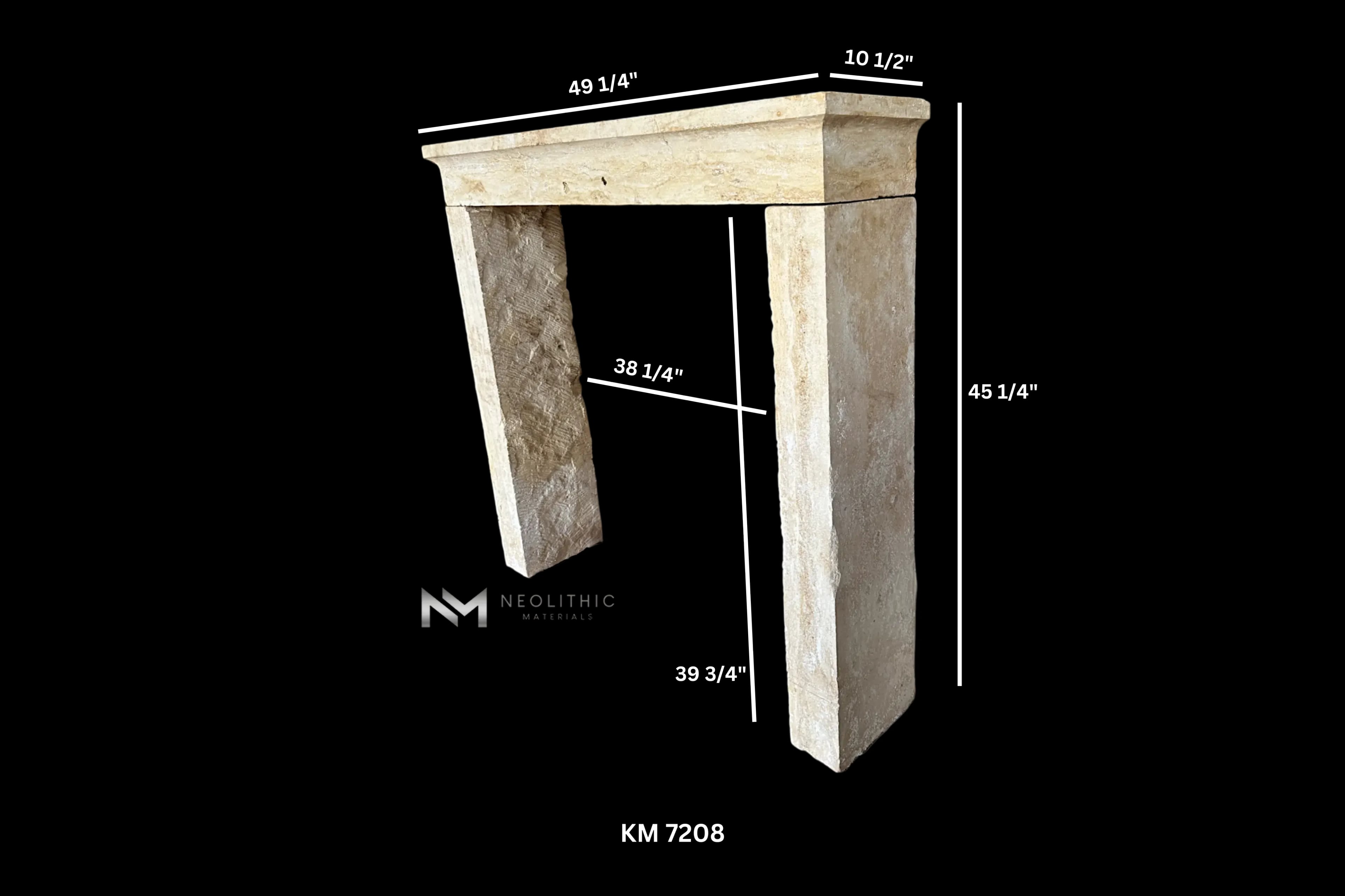 Antique Mediterranean Limestone Fireplace - Image 6