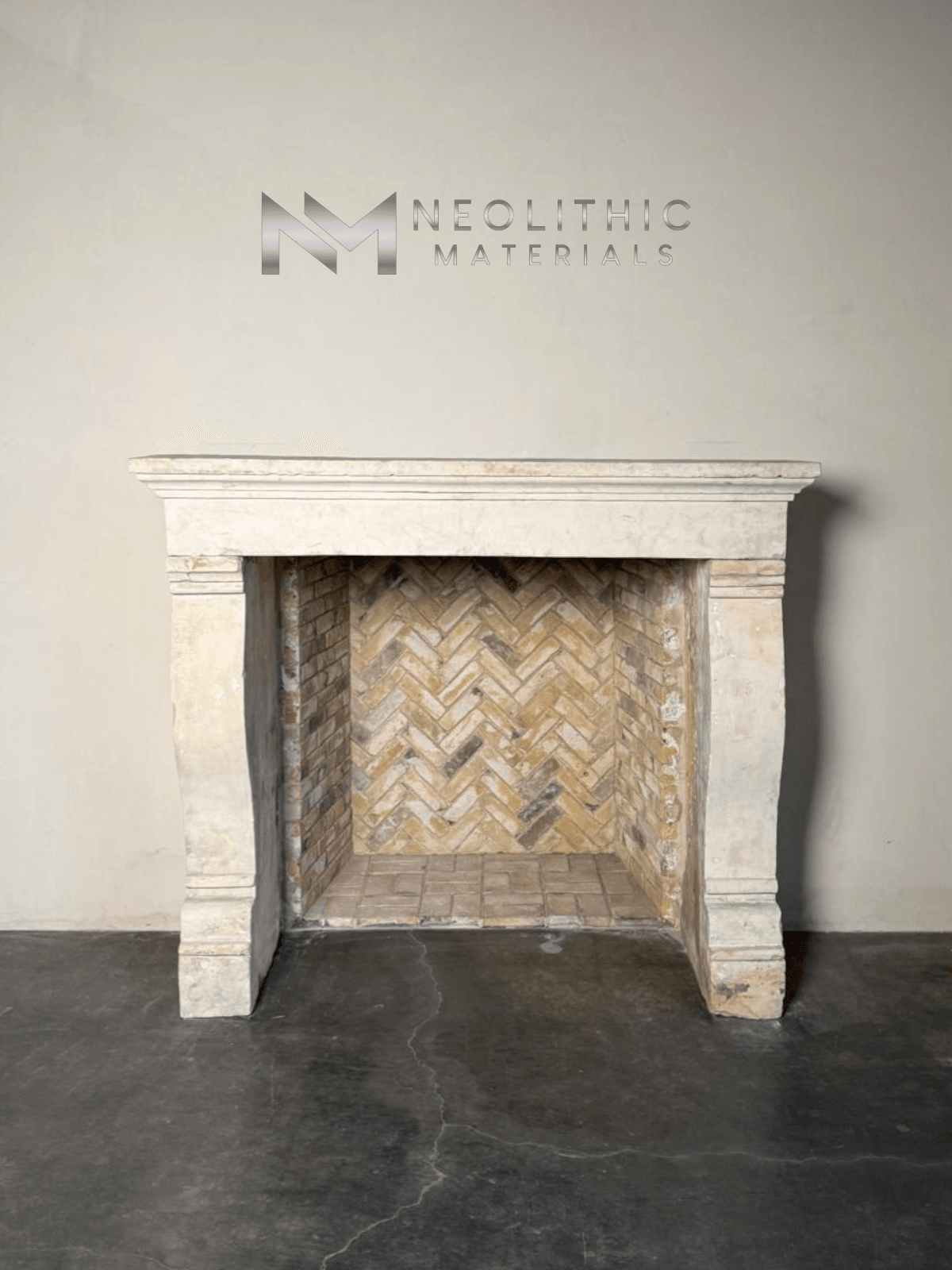 Antique Limestone Mantel - Image 1