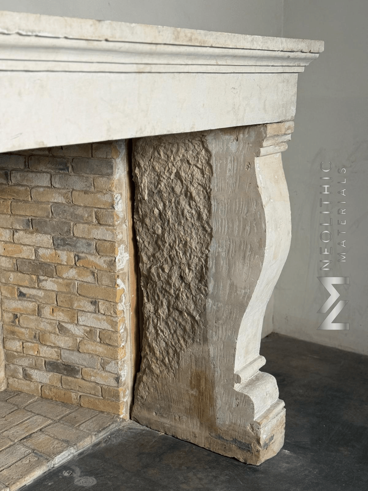 Antique Limestone Mantel - Image 5