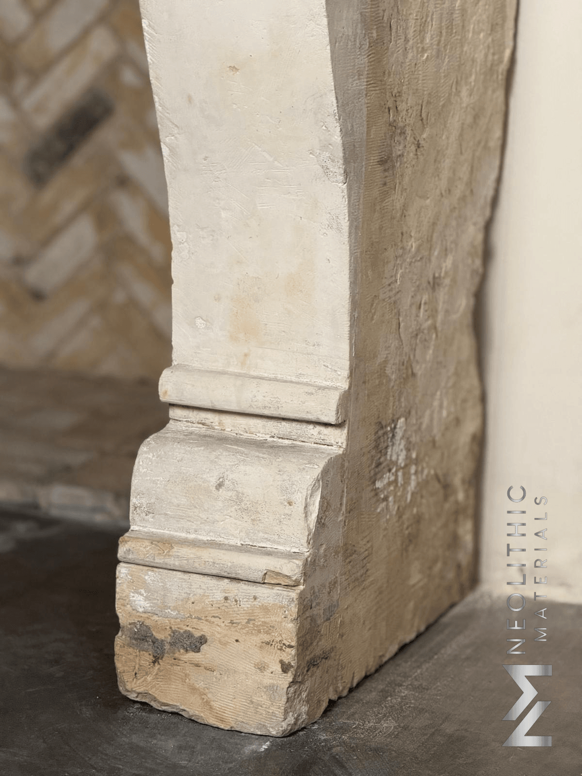 Antique Limestone Mantel - Image 7