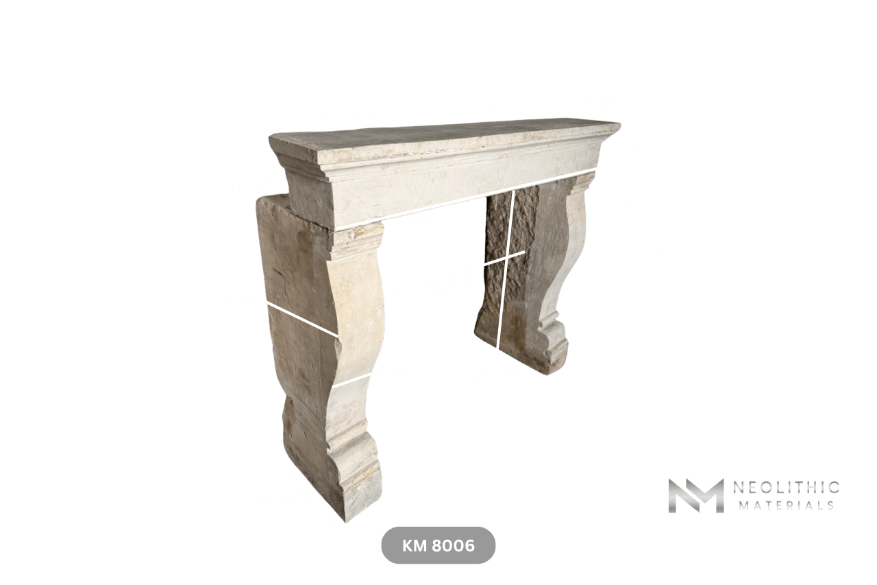 Antique Limestone Mantel - Image 9