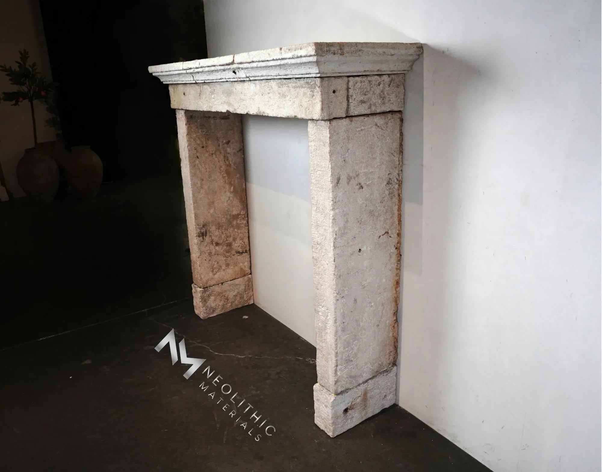 Reclaimed Limestone Fireplace - Image 3