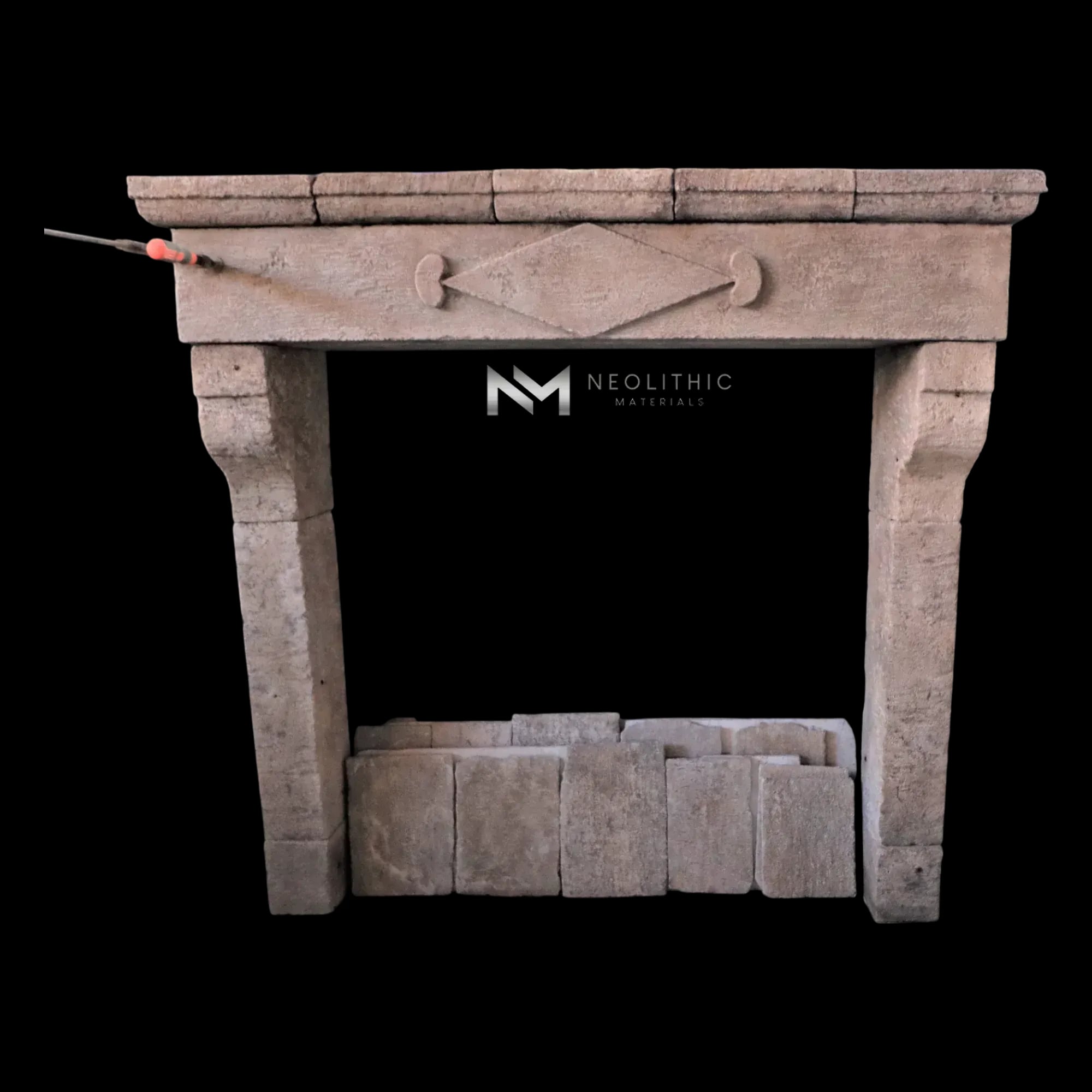 Reclaimed Limestone Fireplace - Image 1
