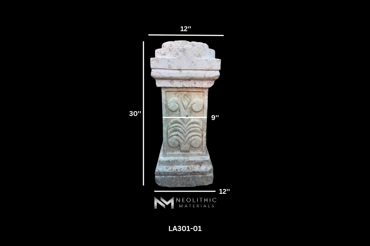 Antique Limestone Pedestal - Image 9