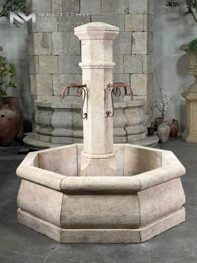 Limestone Courtyard Fountain - Image 4
