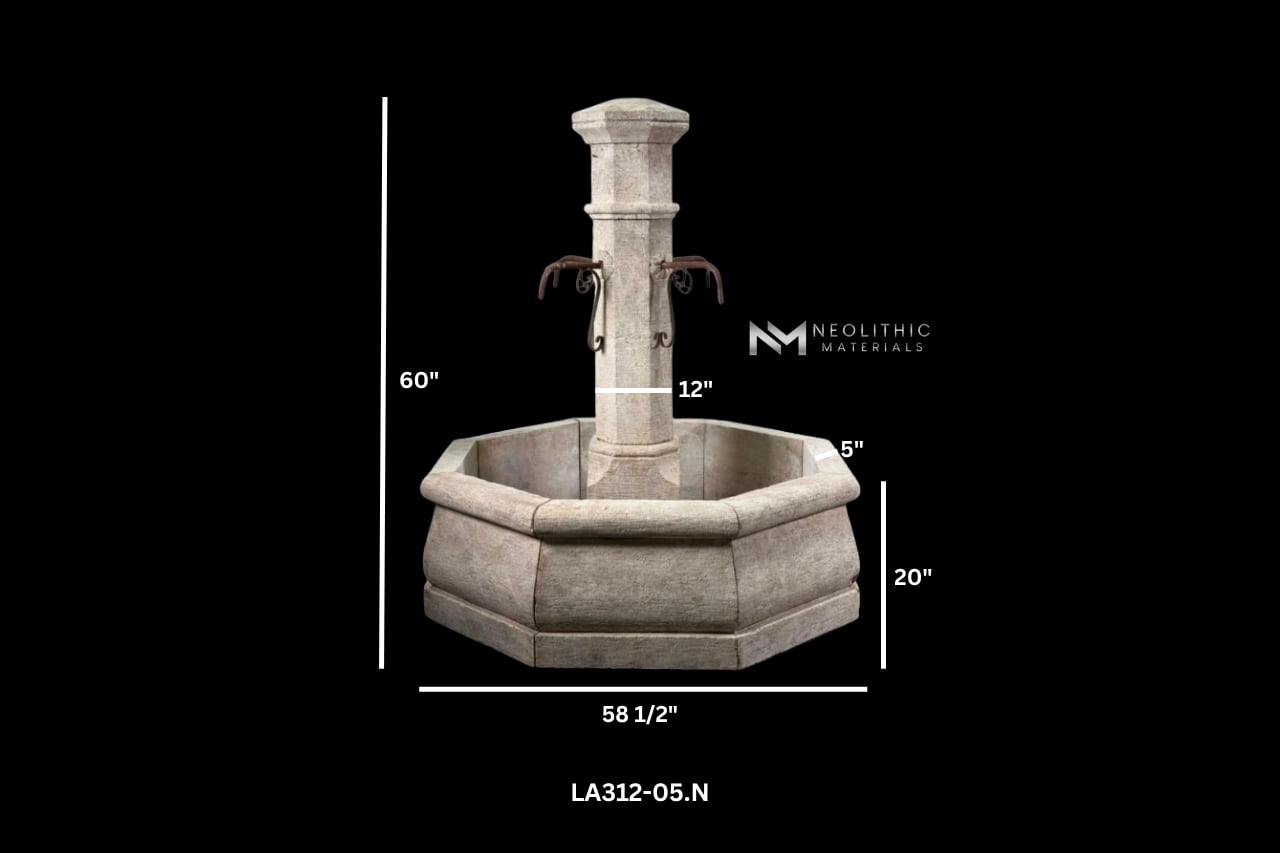 Limestone Courtyard Fountain - Image 12