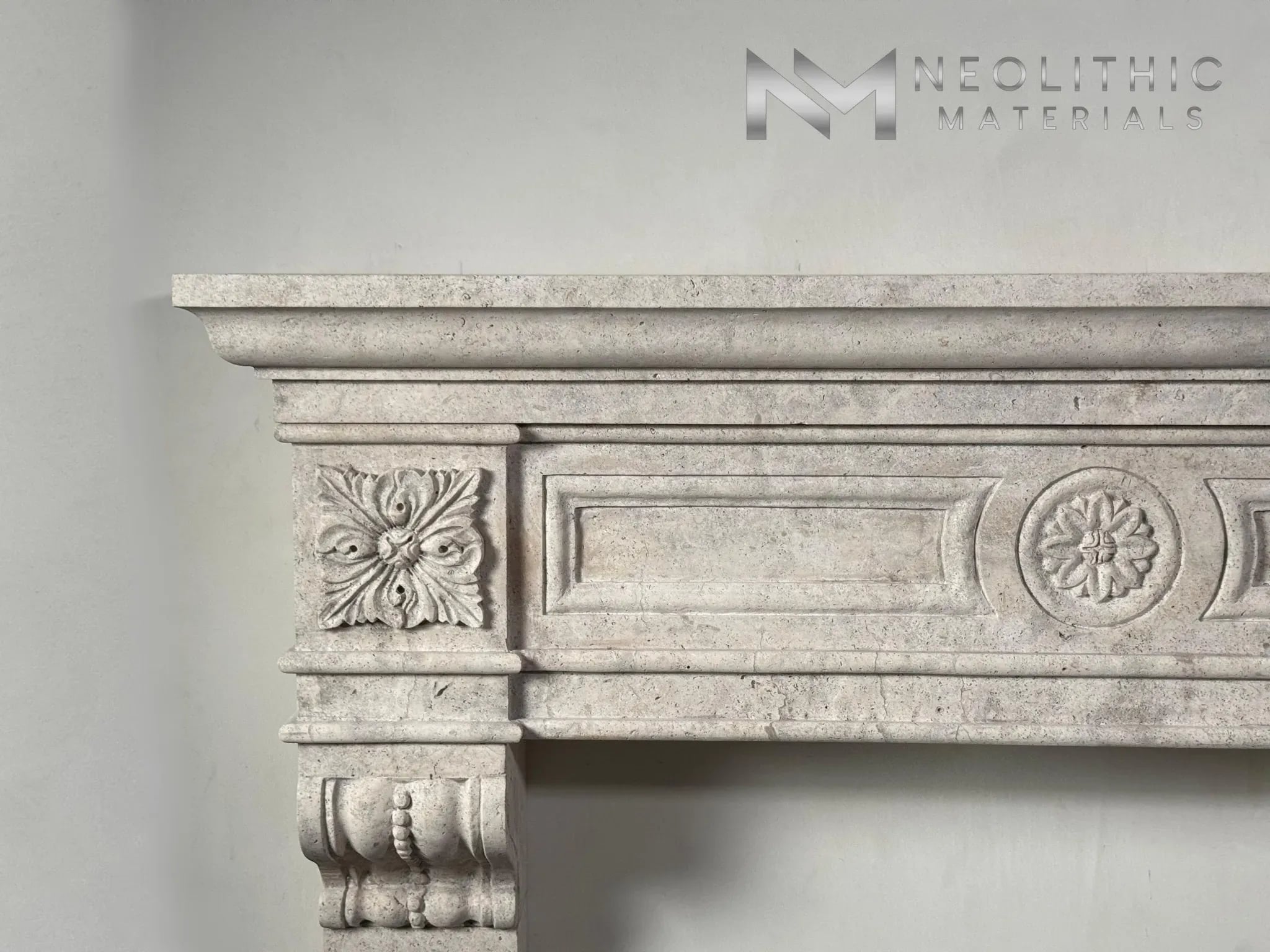 Limestone Fireplace Mantel - Image 6