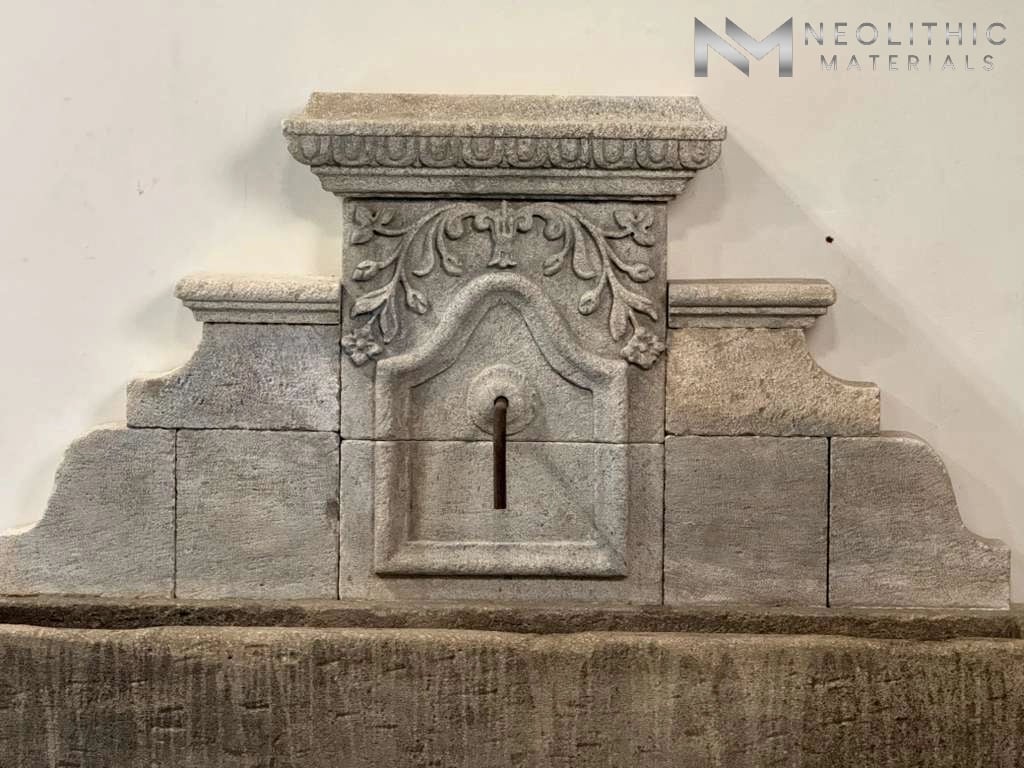 Reclaimed Limestone Fountain with Antiqued Trough - Image 5