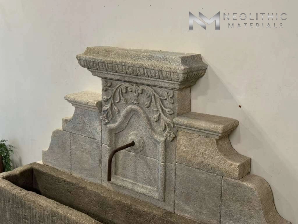Reclaimed Limestone Fountain with Antiqued Trough - Image 6
