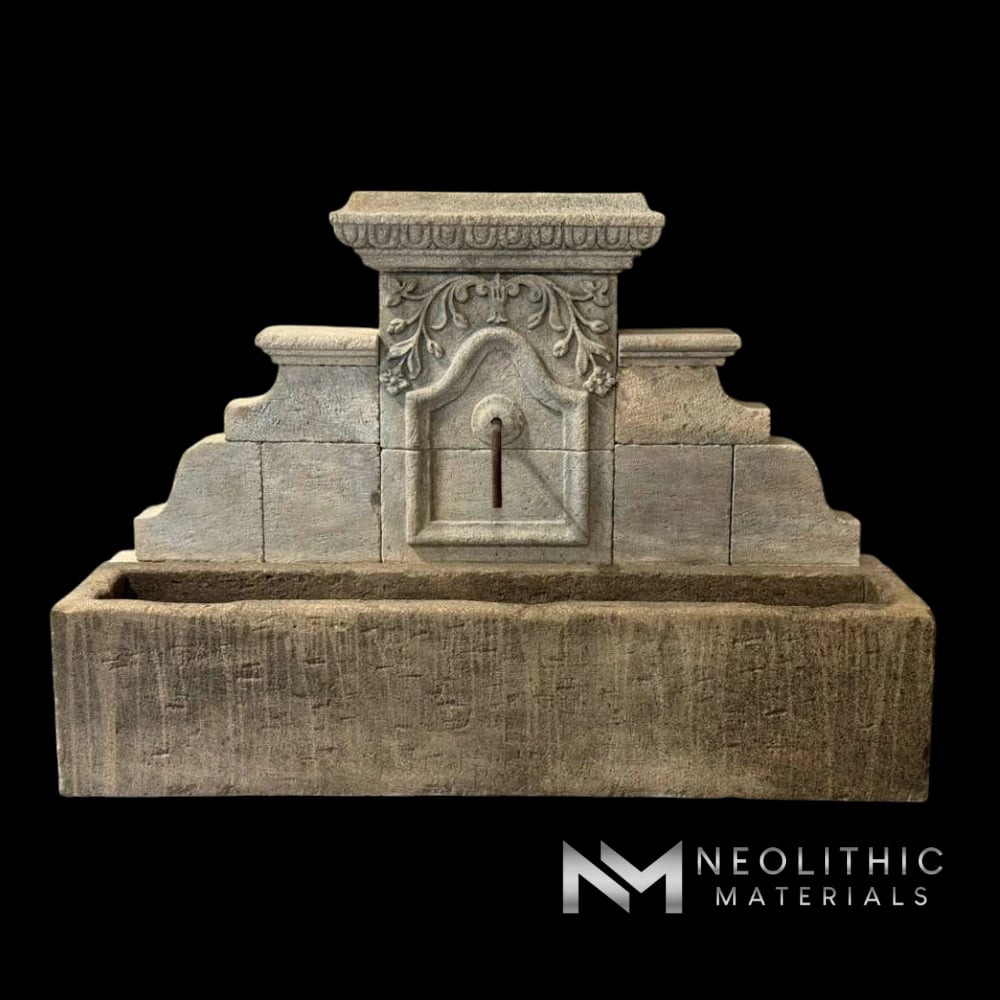 Reclaimed Limestone Fountain with Antiqued Trough