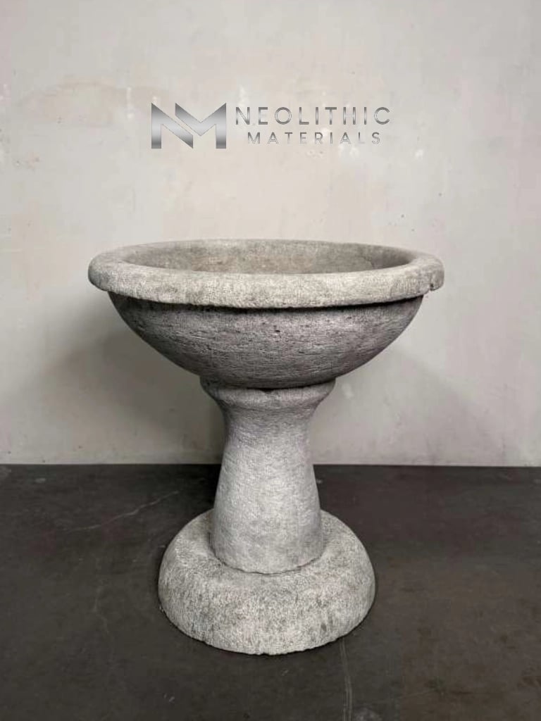 Limestone Bird Bath Fountain - Image 1