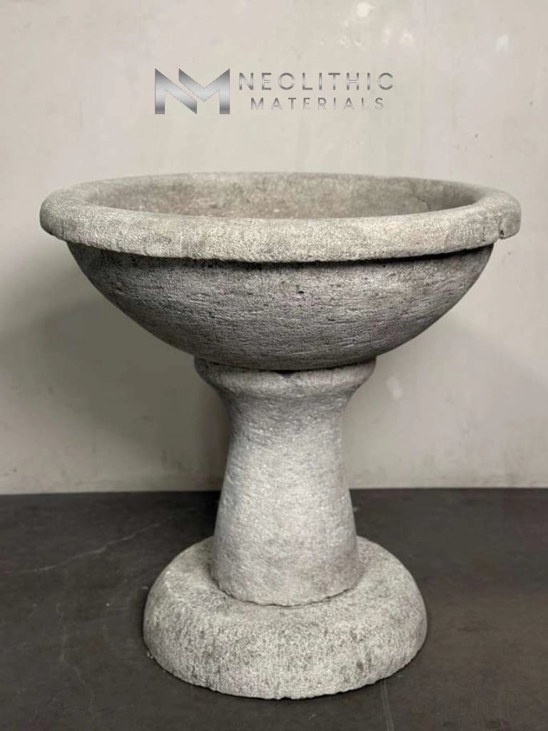 Limestone Bird Bath Fountain - Image 2