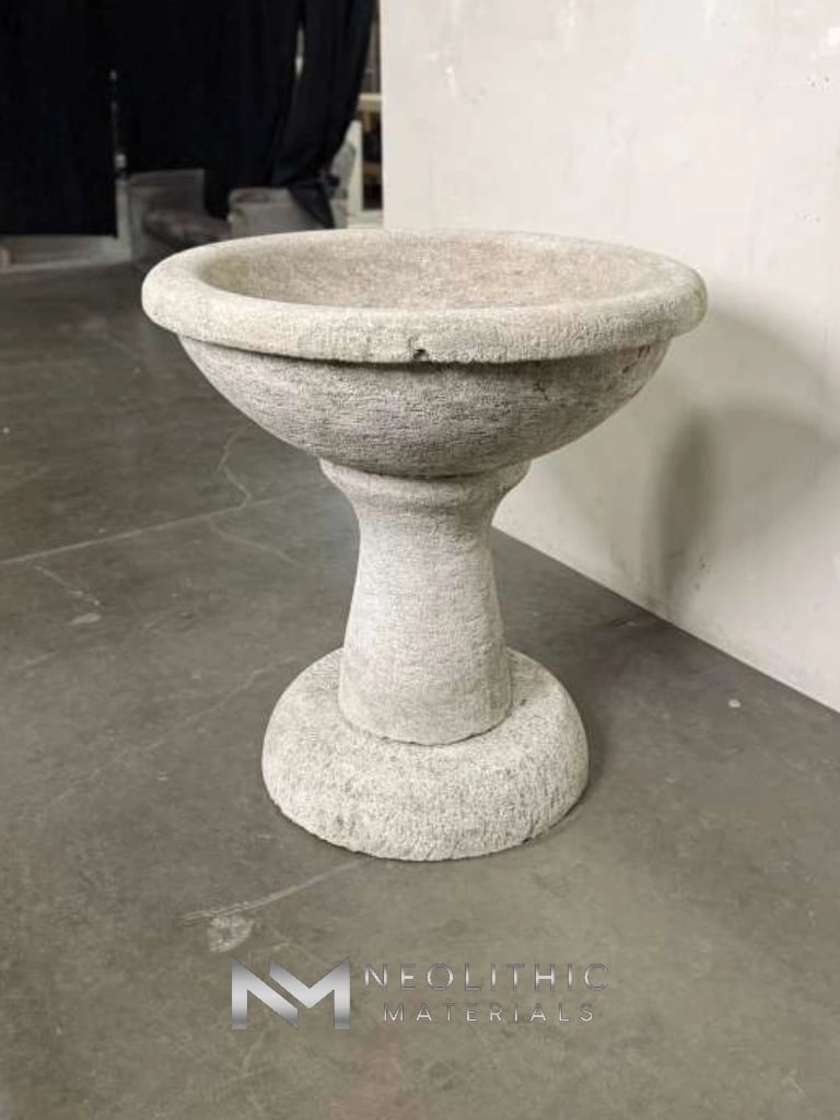 Limestone Bird Bath Fountain - Image 4