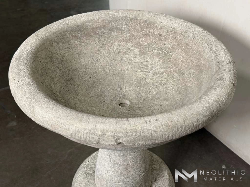 Limestone Bird Bath Fountain - Image 6
