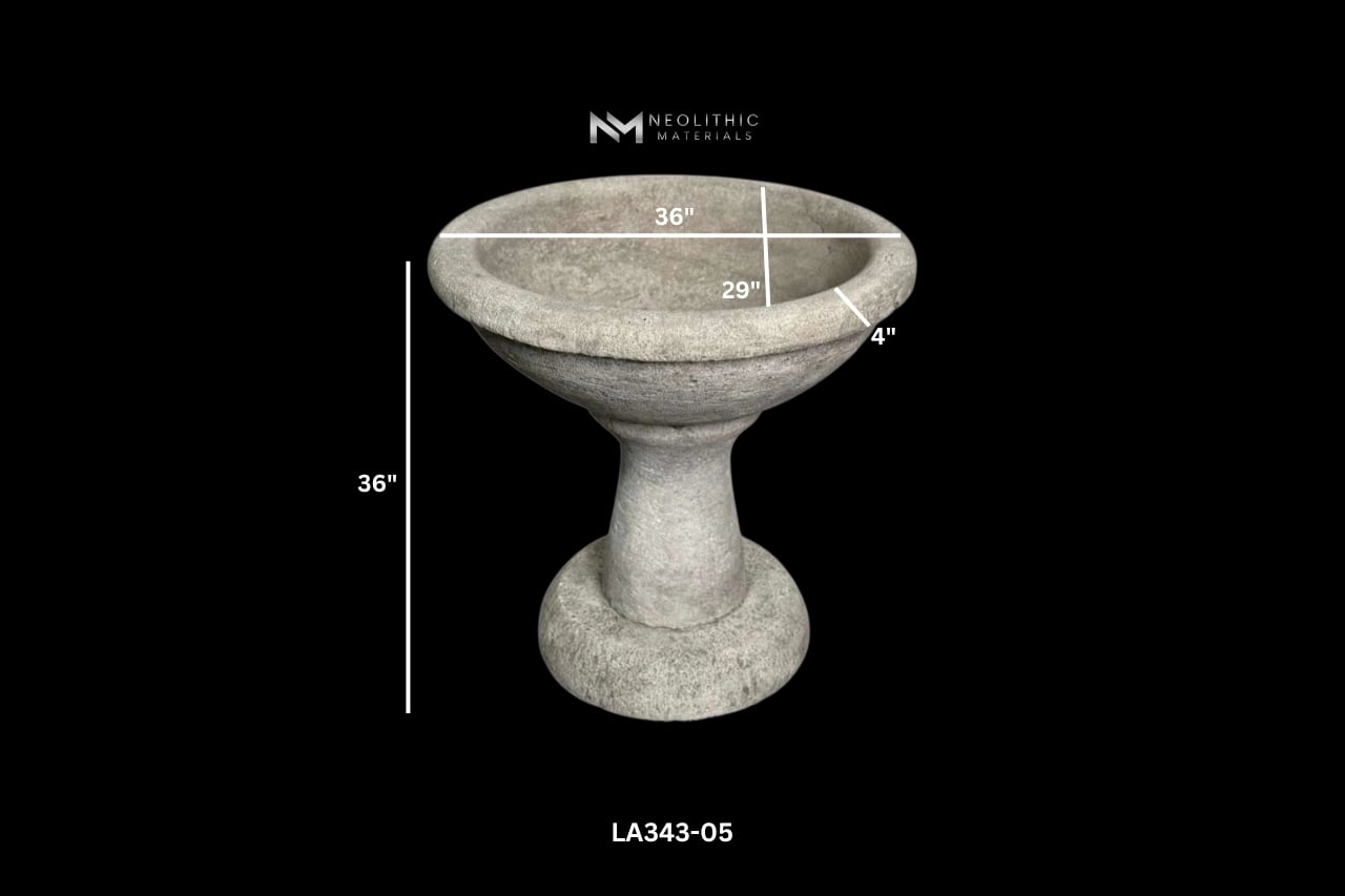 Limestone Bird Bath Fountain - Image 9
