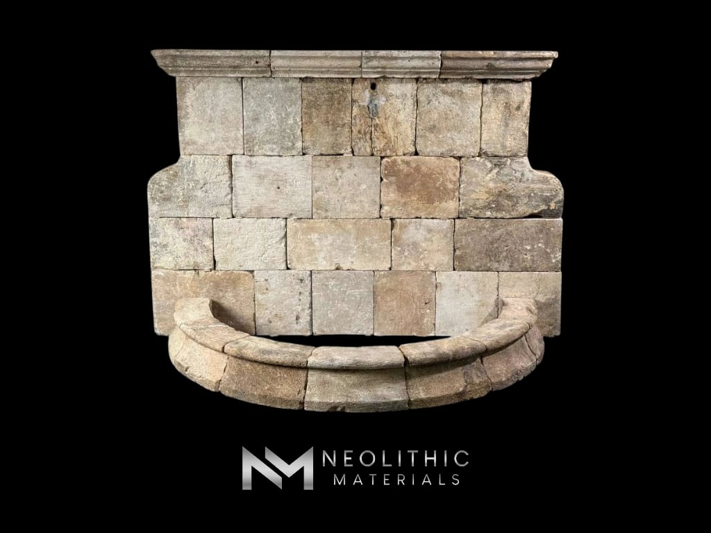 Reclaimed Limestone Wall Fountain