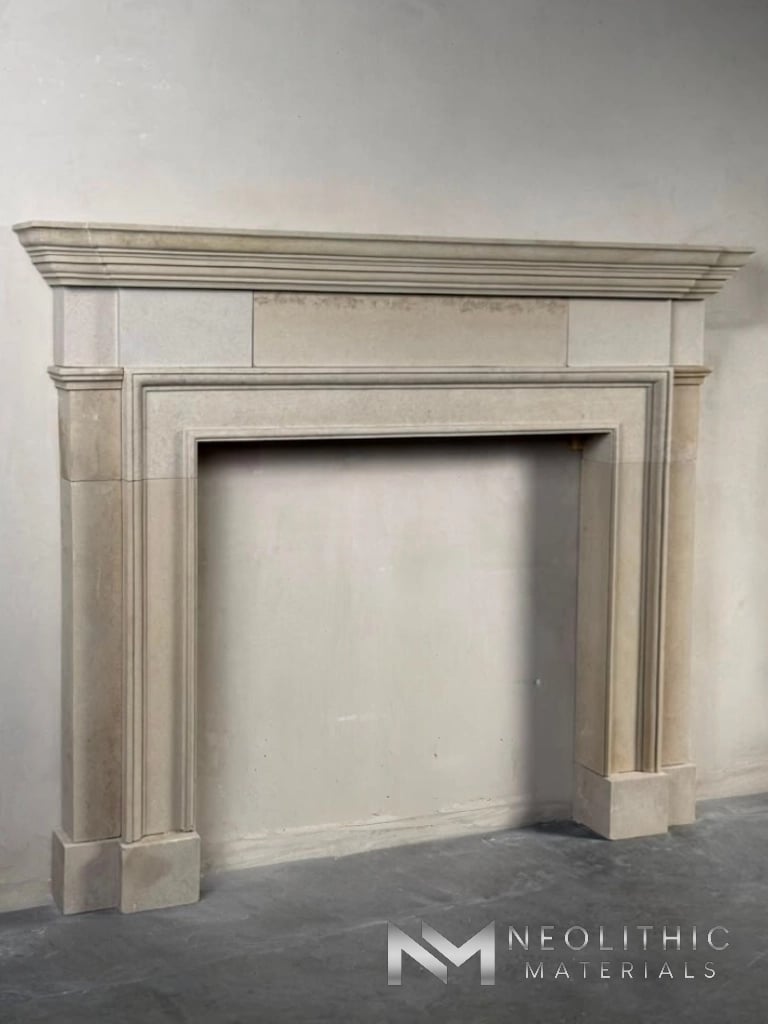 Limestone Fireplace