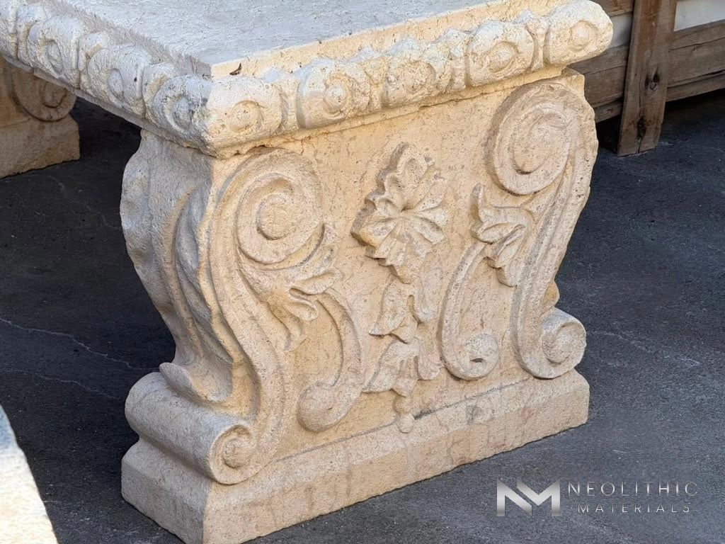 Limestone Garden Bench - Image 3