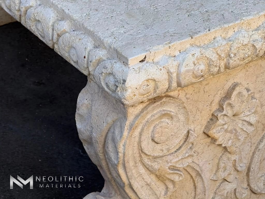 Limestone Garden Bench - Image 5