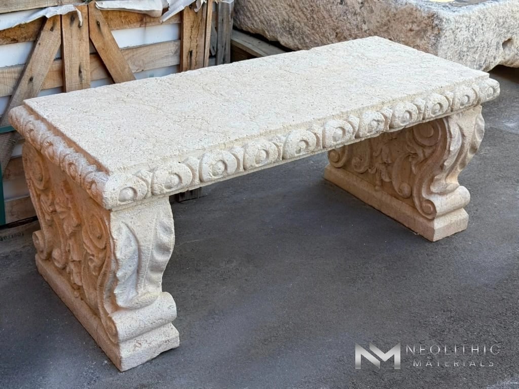 Limestone Garden Bench
