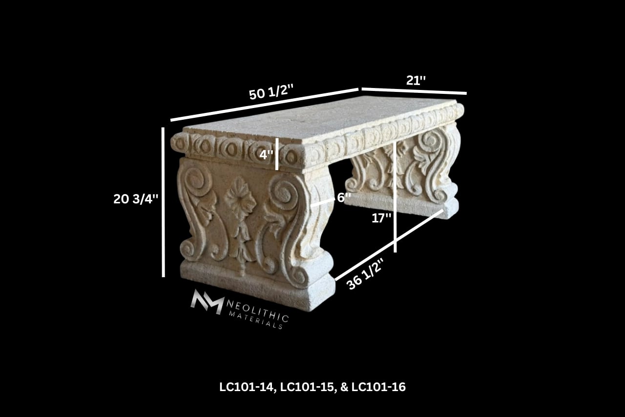 Limestone Garden Bench - Image 18