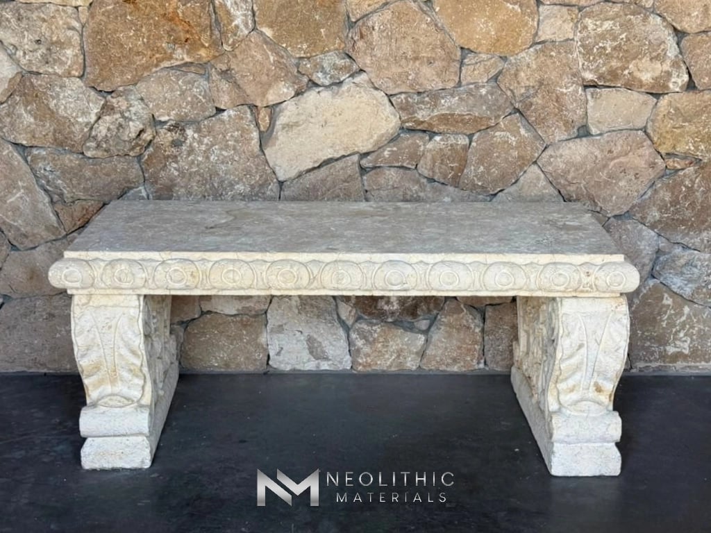 Limestone Garden Bench - Image 5