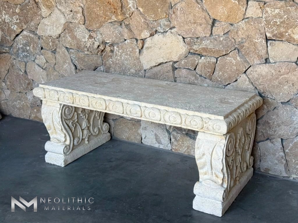 Limestone Garden Bench - Image 6