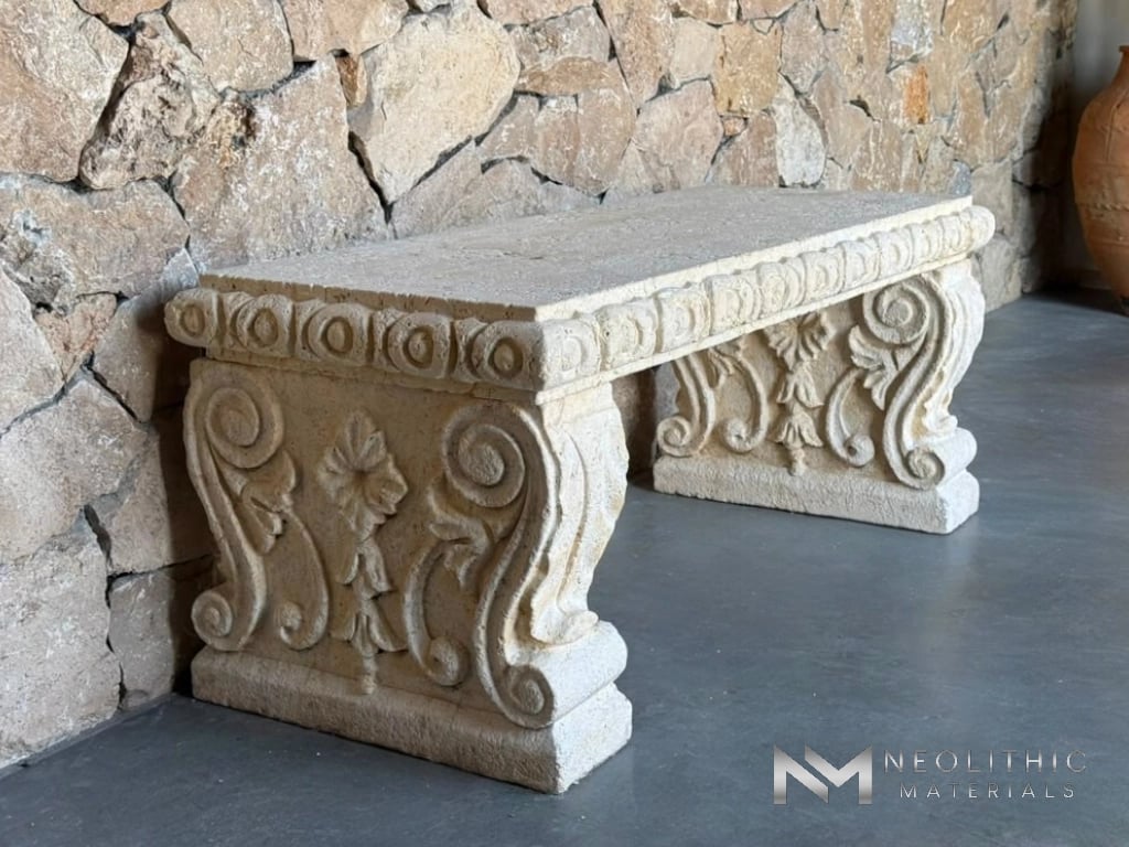 Limestone Garden Bench