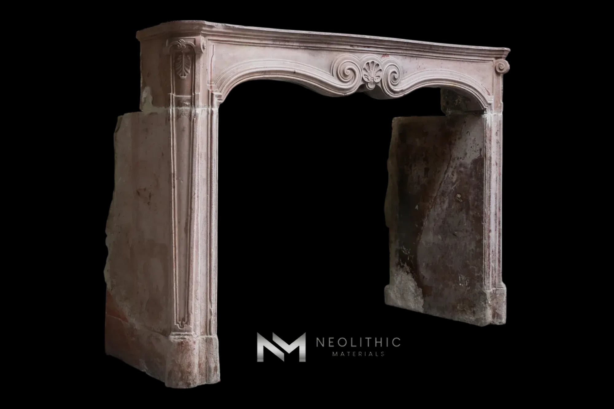 Antique Limestone de Vosges Fireplace Mantel Louis XV Style - Image 2