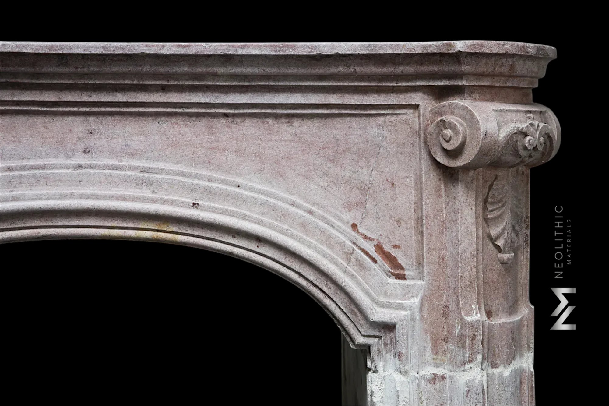 Antique Limestone de Vosges Fireplace Mantel Louis XV Style - Image 3