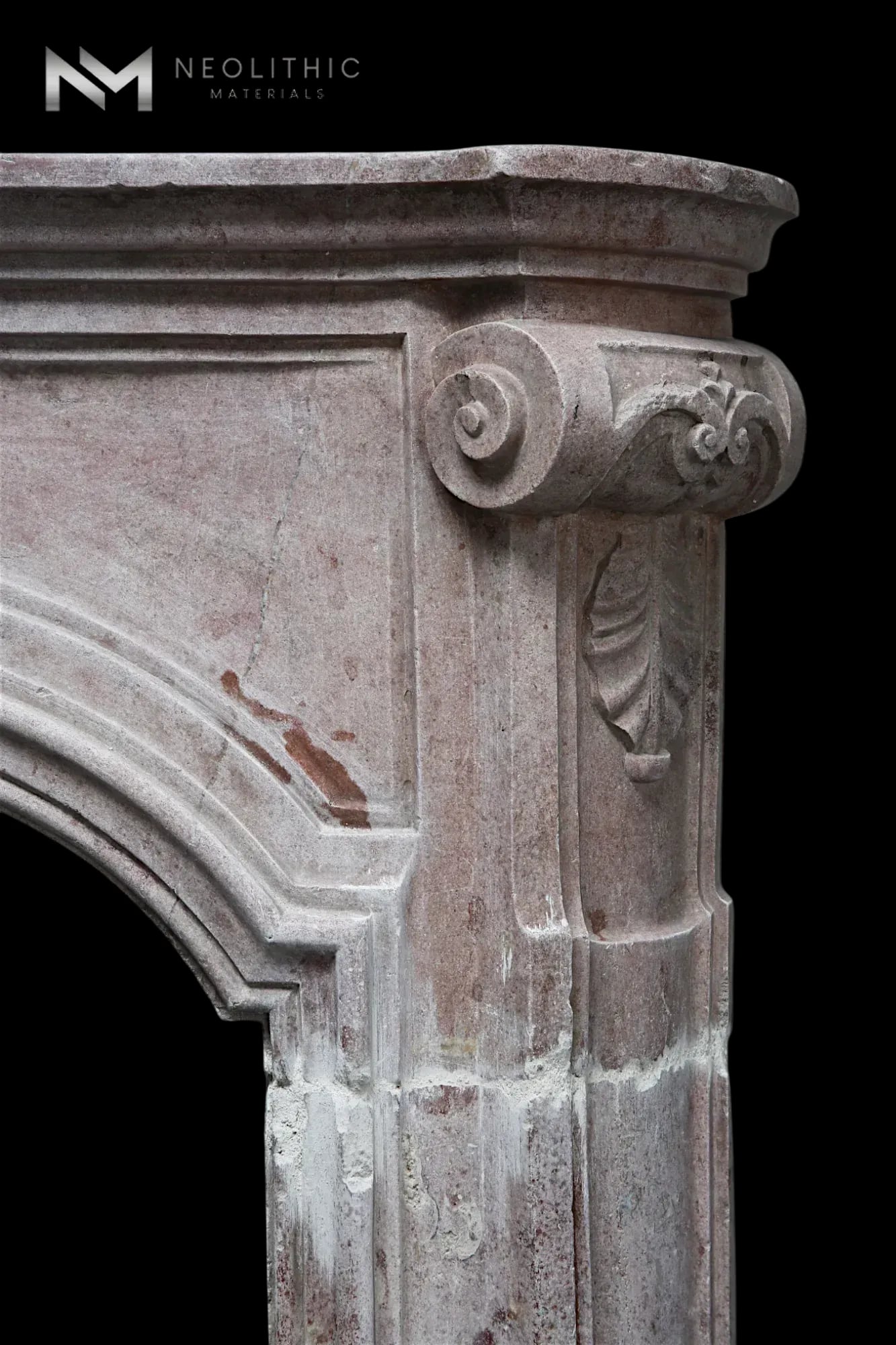 Antique Limestone de Vosges Fireplace Mantel Louis XV Style - Image 5