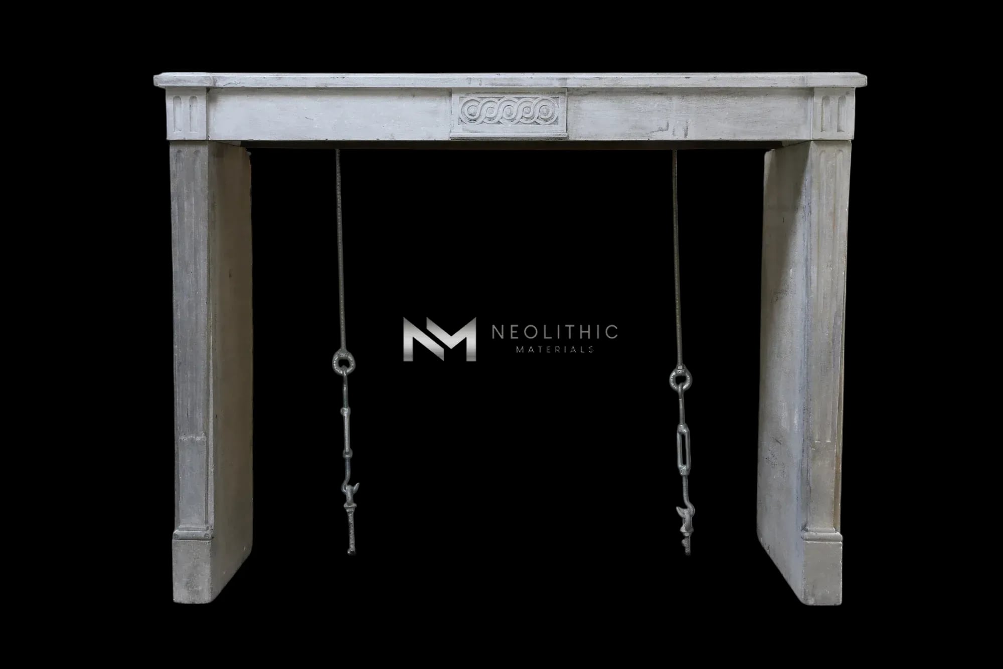 French Antique 19th Century Limestone Fireplace - Image 1