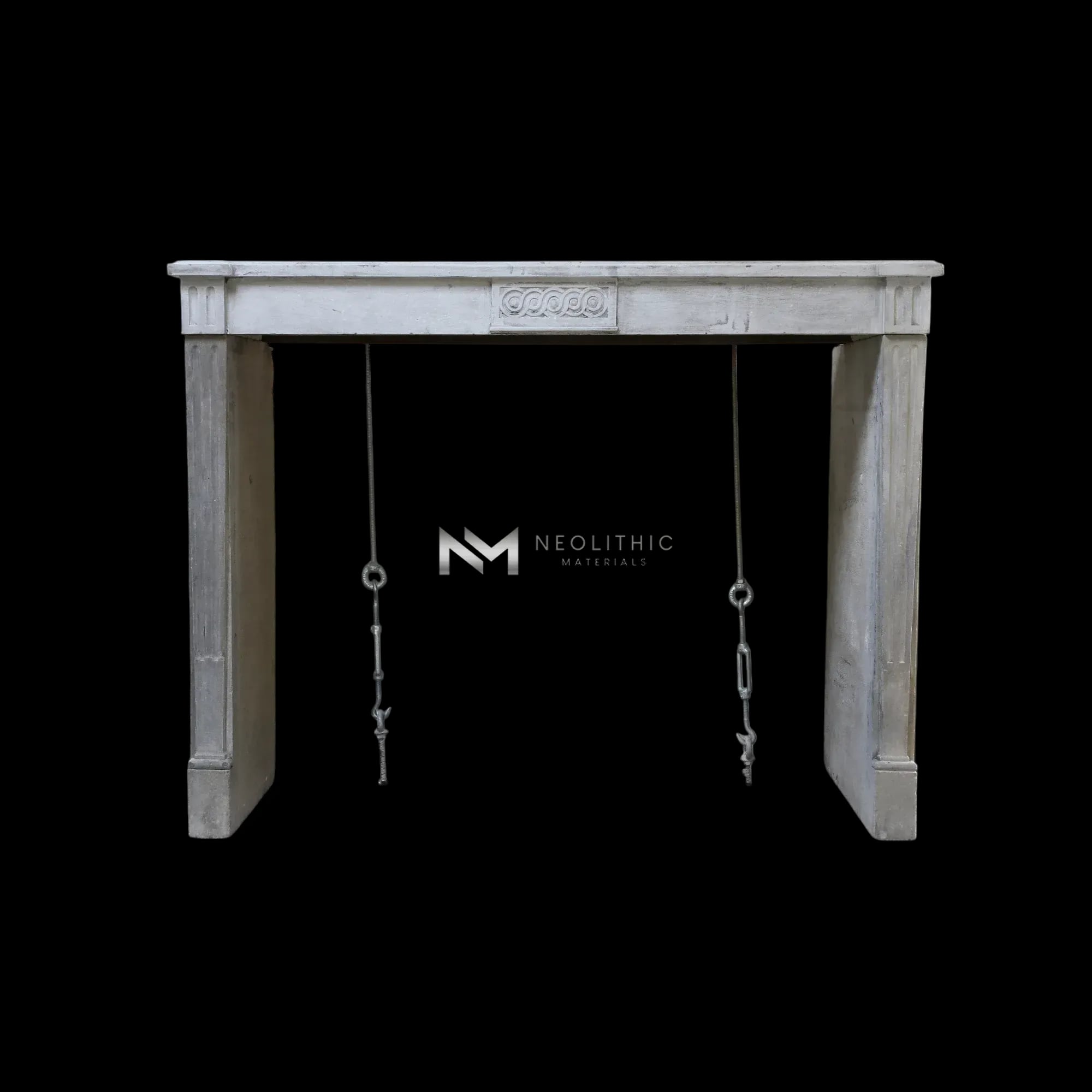 French Antique 19th Century Limestone Fireplace