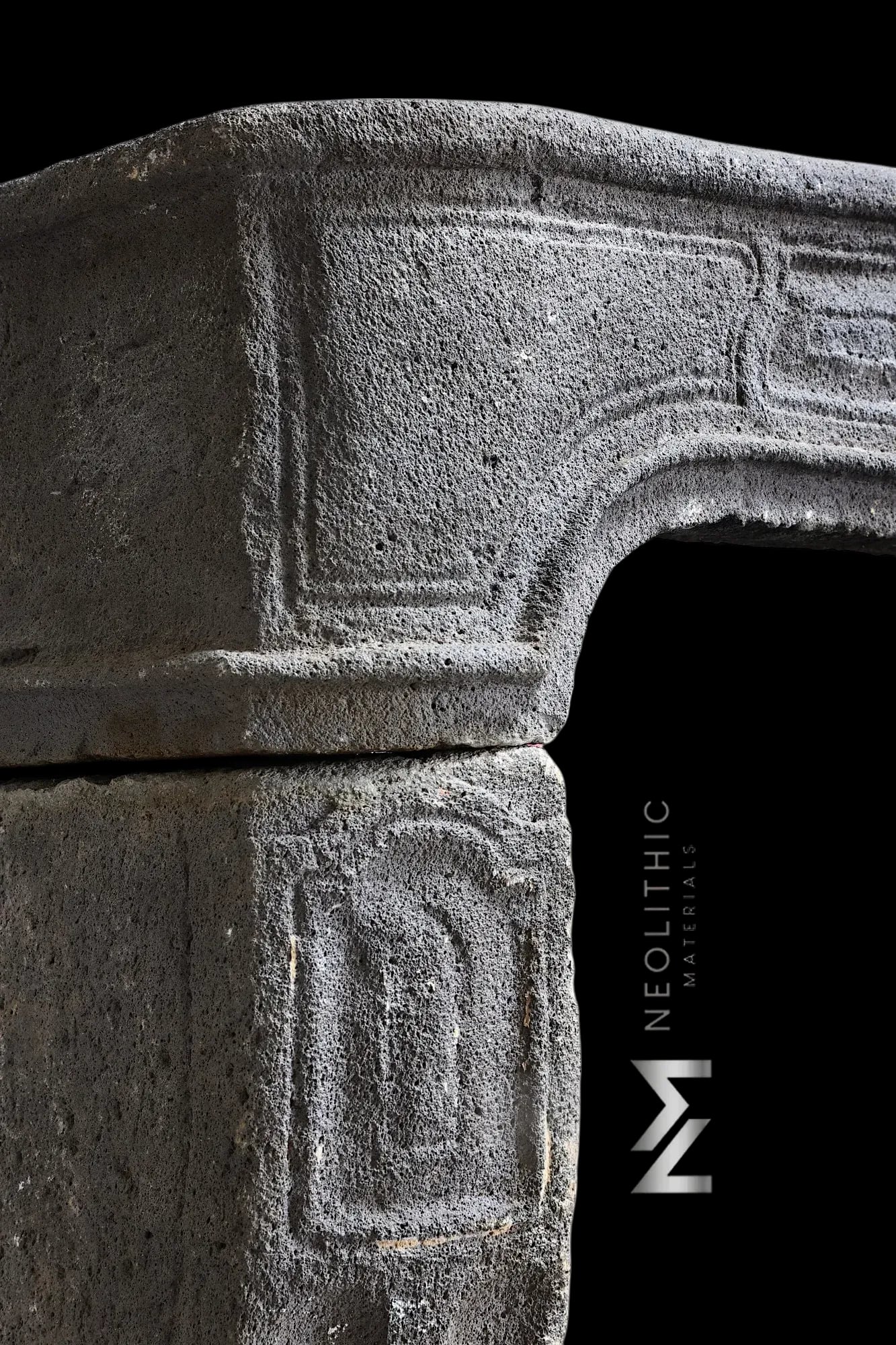 Antique Lava Stone Fireplace Mantel Louis XV Style - Image 5