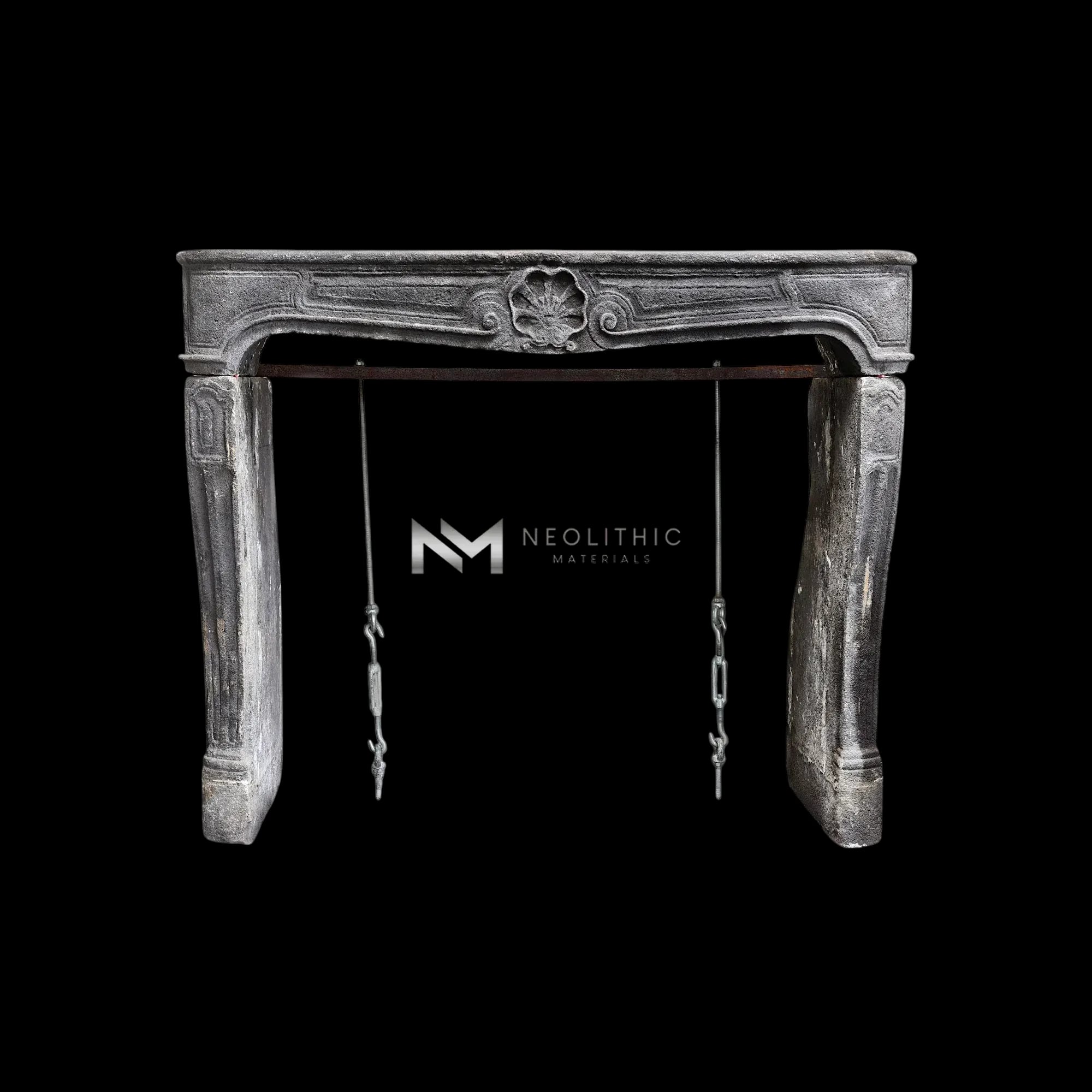 Antique Lava Stone Fireplace Mantel Louis XV Style