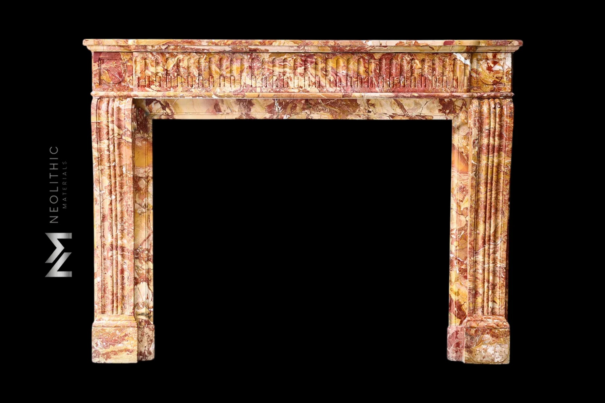 Antique Breche de Saint Maxim Marble Fireplace Mantel - Image 1