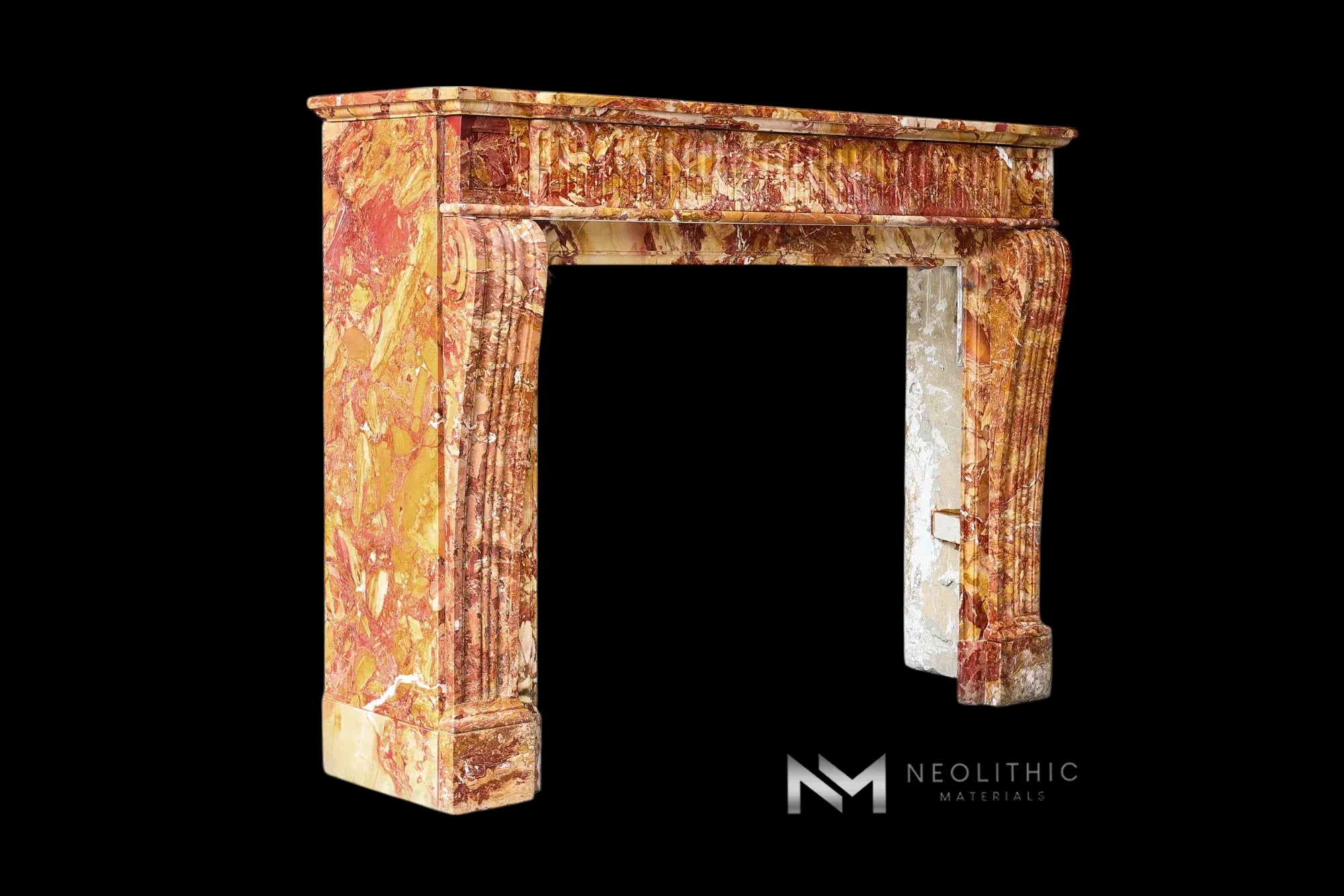 Antique Breche de Saint Maxim Marble Fireplace Mantel - Image 2