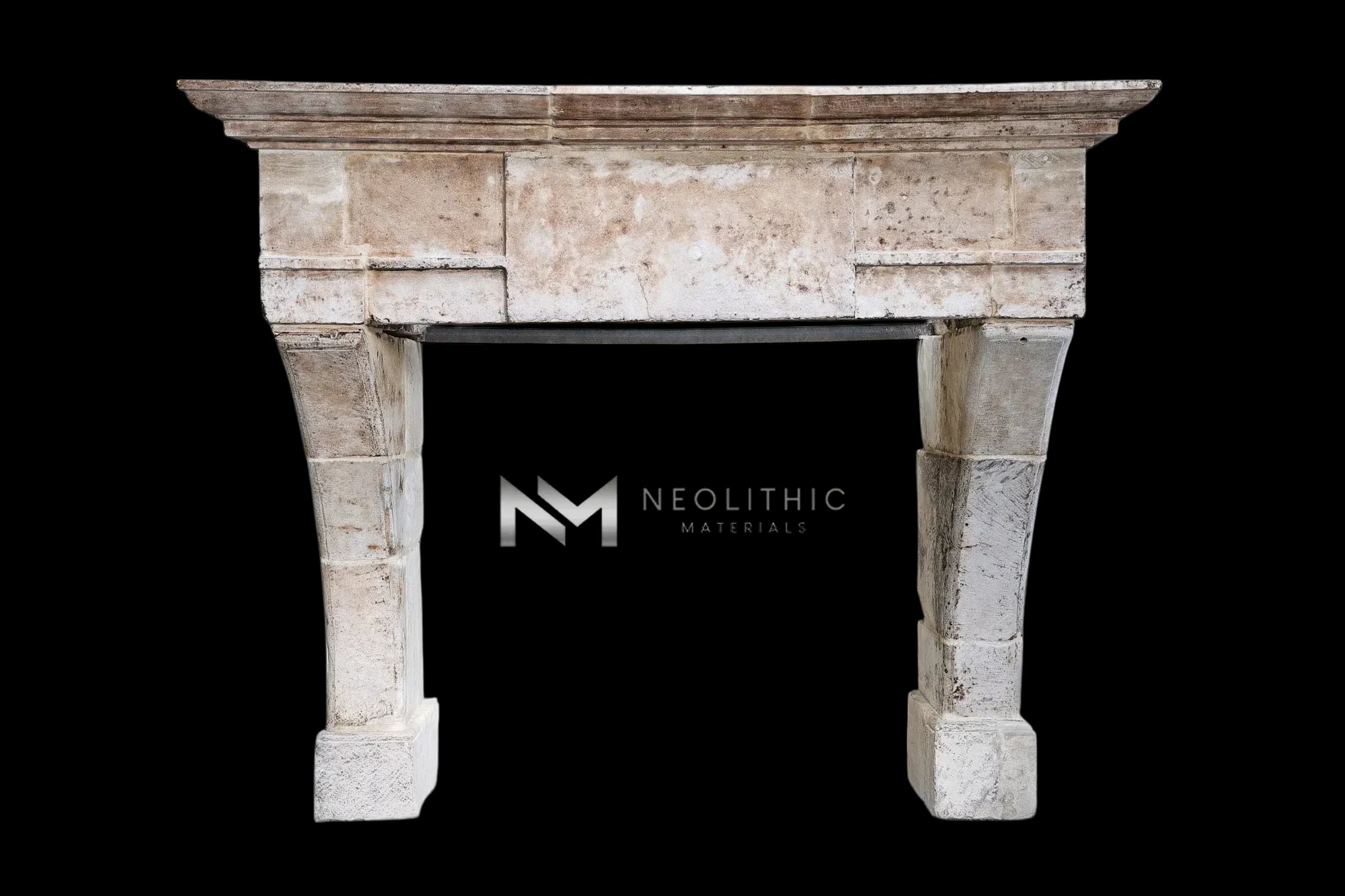 Antique Mediterranean Limestone Fireplace Mantel Louis XIII Style - Image 1