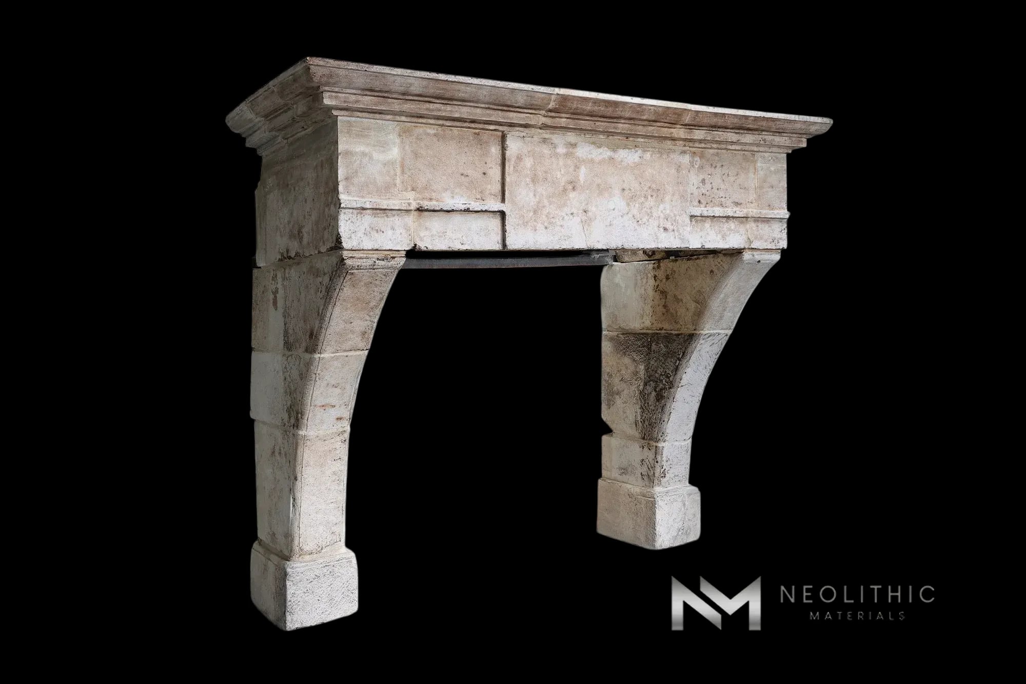 Antique Mediterranean Limestone Fireplace Mantel Louis XIII Style - Image 2