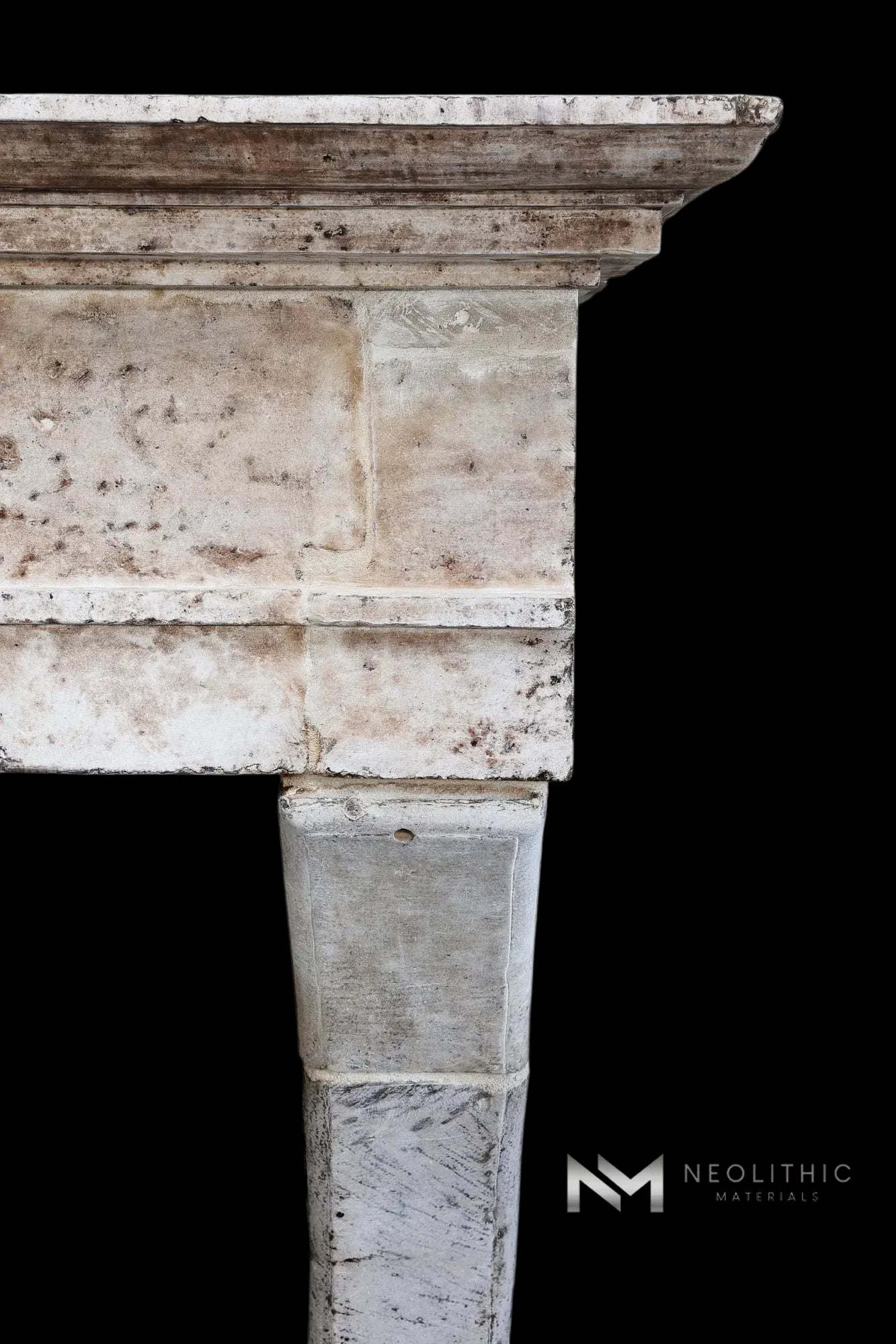 Antique Mediterranean Limestone Fireplace Mantel Louis XIII Style - Image 4