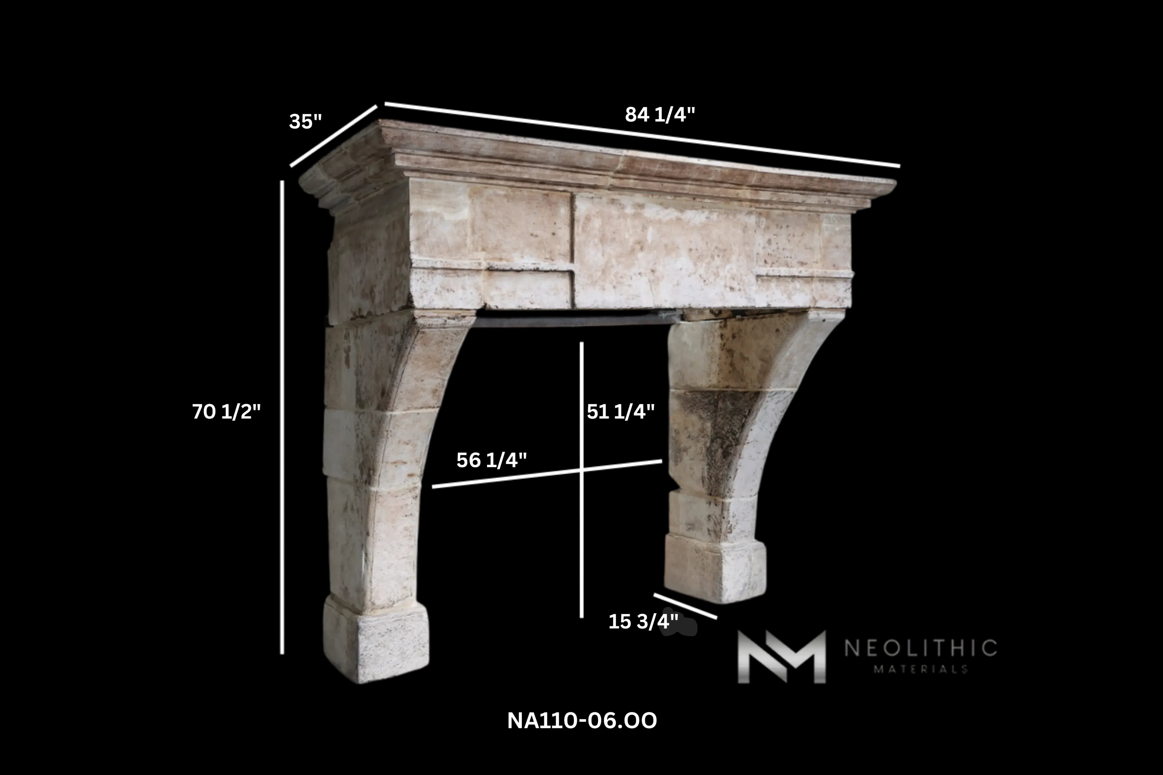 Antique Mediterranean Limestone Fireplace Mantel Louis XIII Style - Image 6