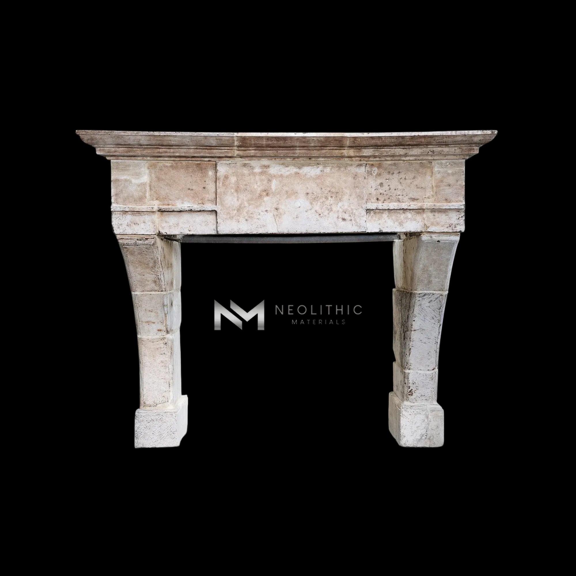 Antique Mediterranean Limestone Fireplace Mantel Louis XIII Style