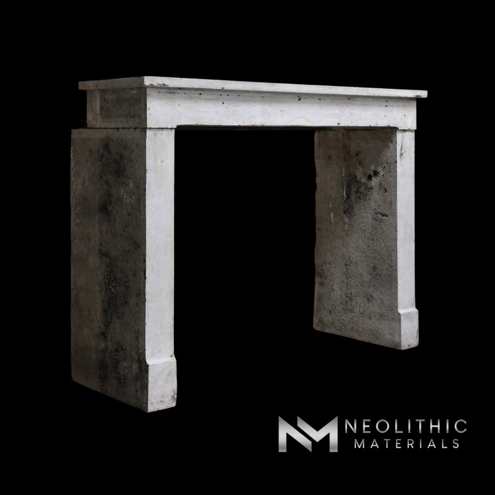 Antique Limestone de Besancon Fireplace Mantel Campagnarde Style