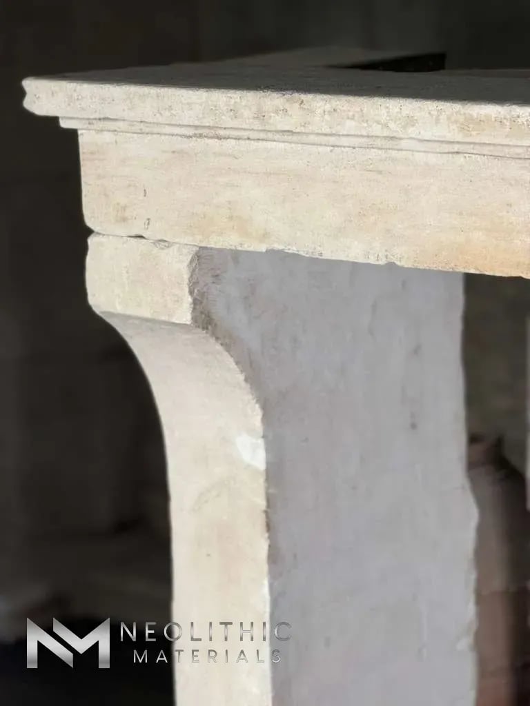 Antique Limestone Fireplace Mantel Countryside Style - Image 6