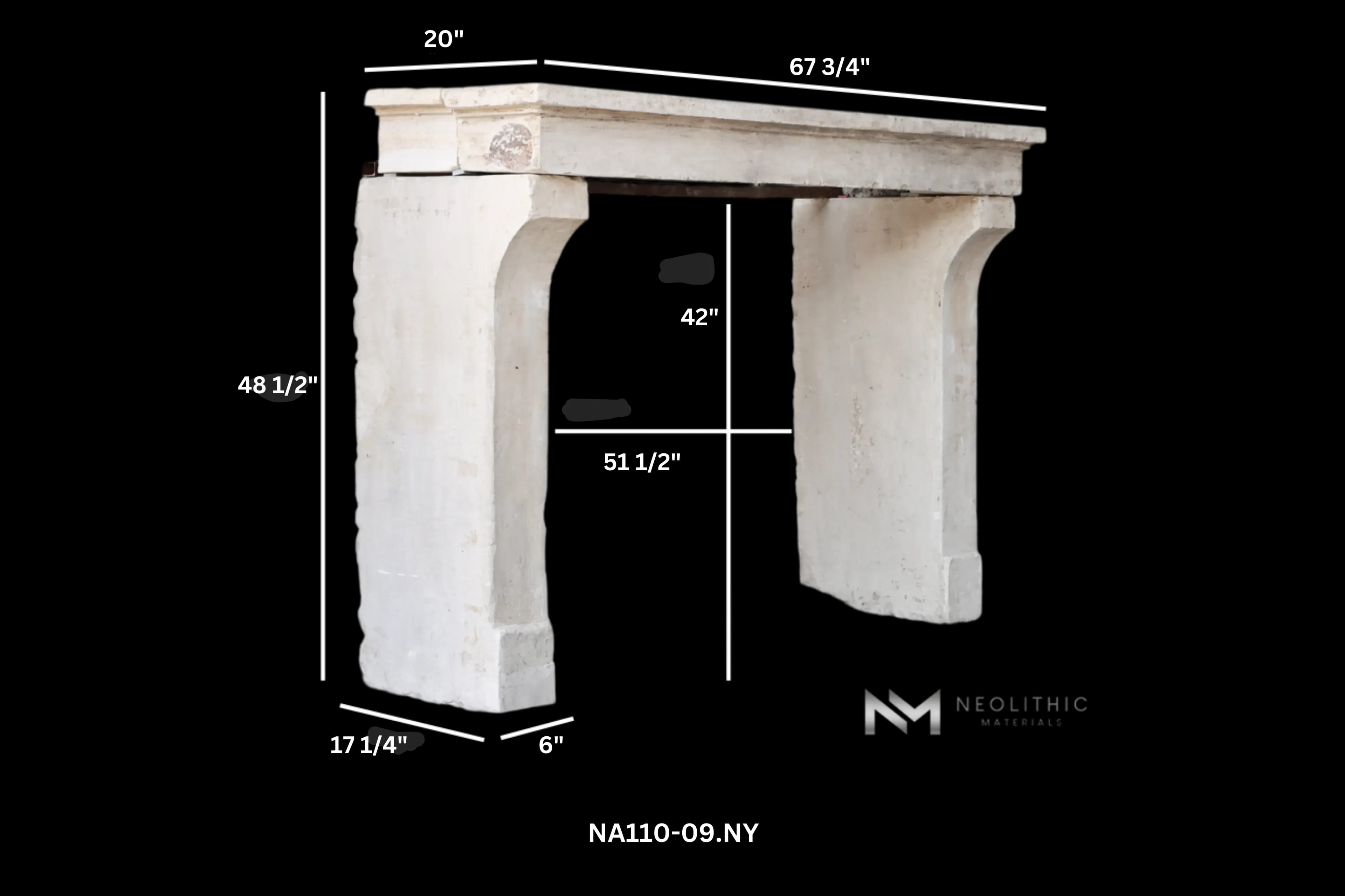 Antique Limestone Fireplace Mantel Countryside Style - Image 8