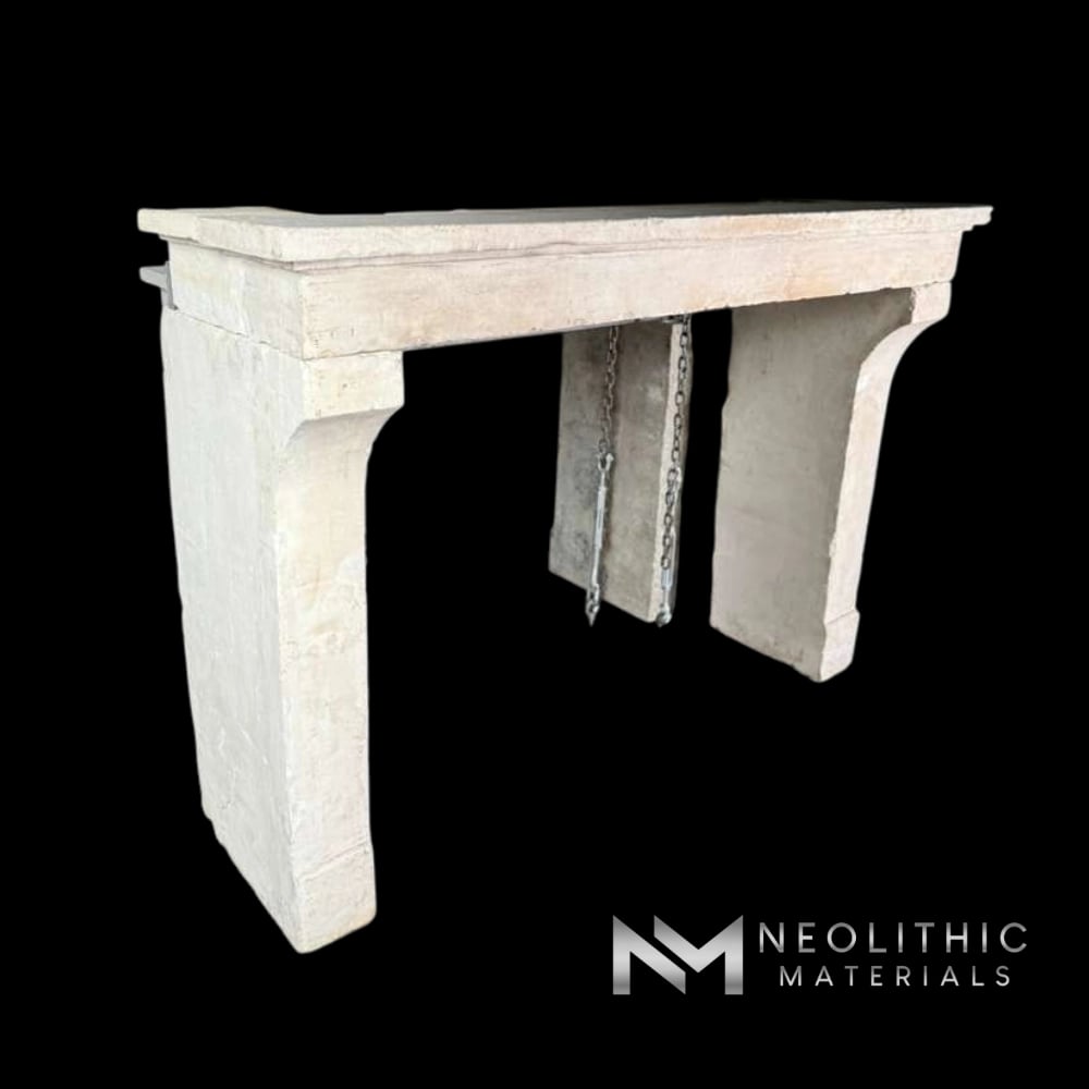 Antique Limestone Fireplace Mantel Countryside Style