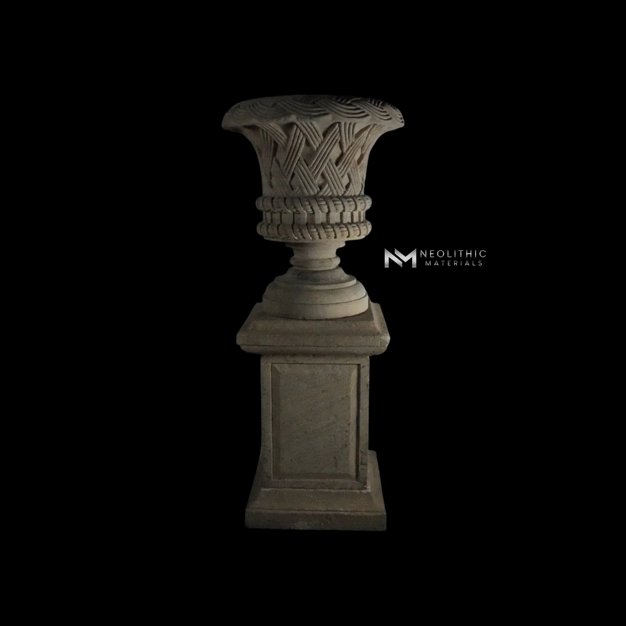 Limestone Urn on Pedestal - Image 3