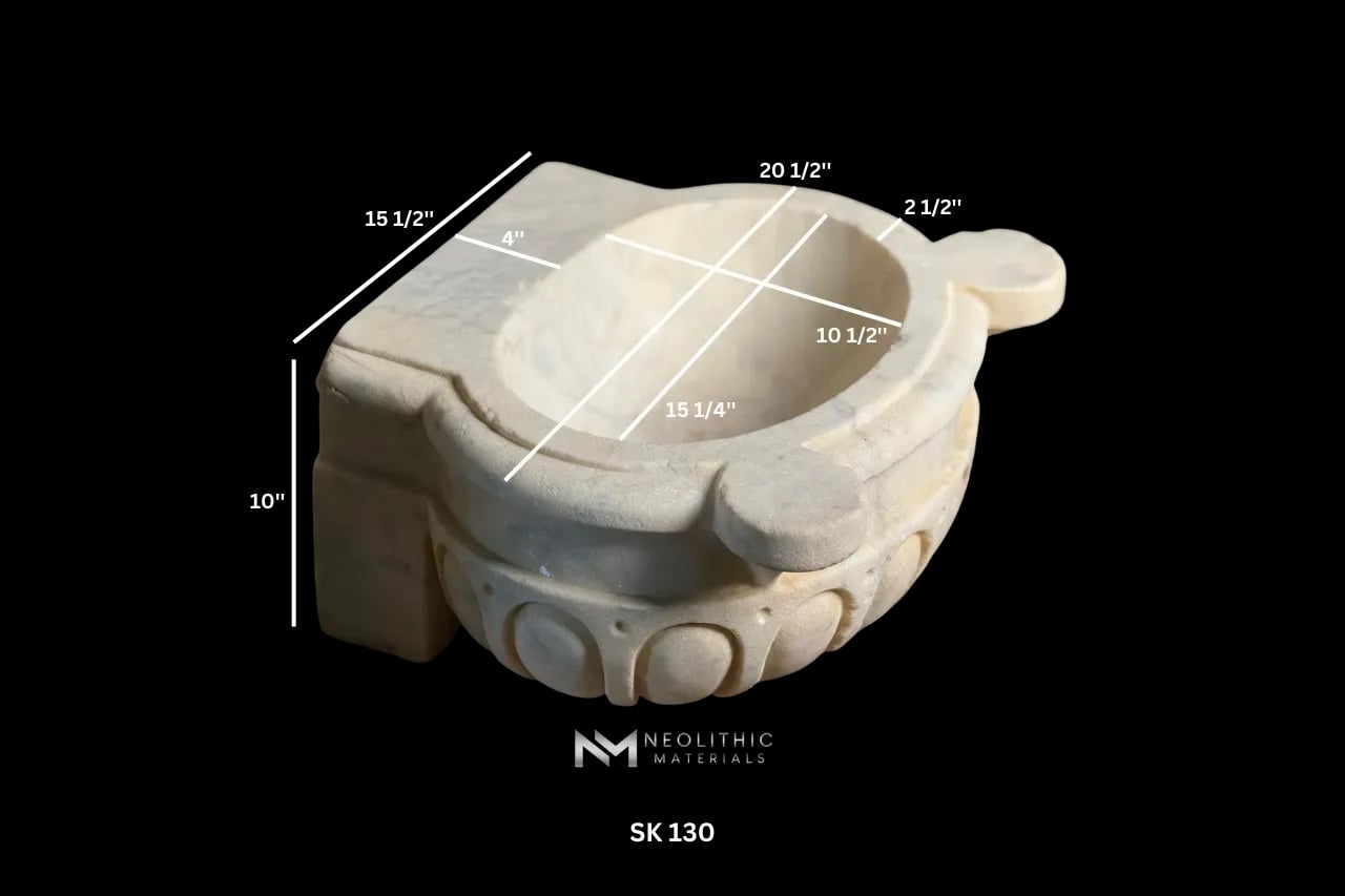 Turkish Antique Hammam Marble Stone Sink - Image 9
